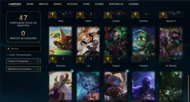 Conta platina 1 com 30 champs e 3 skins