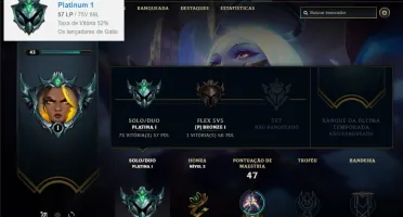 Conta platina 1 com 30 champs e 3 skins