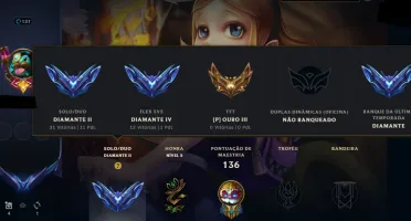 Conta LOL Nv 127, D2 soloq e D4 flex, 27skins e + Descrição