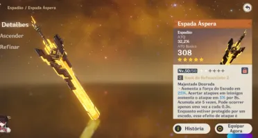 Conta genshin impact 2 personagens t5 + 2 armas t5