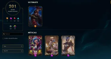 conta lol 201 skins