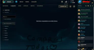 Conta lol lvl 92 todos campeoes platina/diamante (flex)