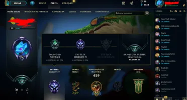 Conta lol lvl 92 todos campeoes platina/diamante (flex)