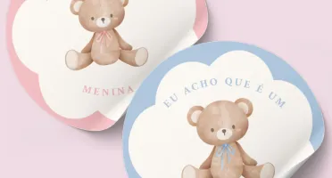 Adesivos para Chá Revelação com Ursinhos