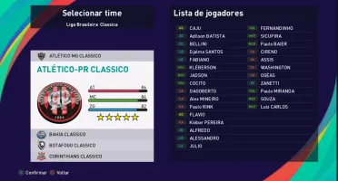 Pes2021 - Option File Legends/Classic Brasileirão Ps4/Ps5/Pc