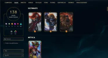 Conta prata 4 TODOS os Champs e 138 Skins ( JG / ADC )