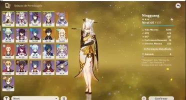 Conta AR 34 com Zhongli e Keqing + 1 arma 5 estrelas