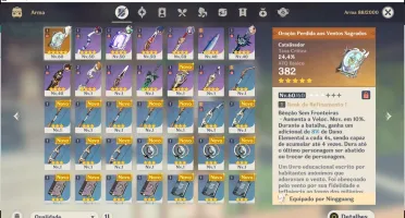 Conta AR 34 com Zhongli e Keqing + 1 arma 5 estrelas