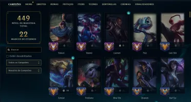 Bronze 2 com TODOS os Champs e 368 Skins ( MID / ADC / JG )