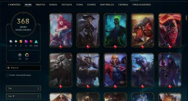 Bronze 2 com TODOS os Champs e 368 Skins ( MID / ADC / JG )