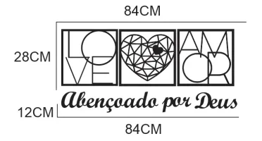 Quadros e Frase Abençoado por Deus em MDF