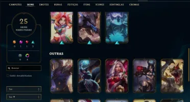 Conta unranked com 25 skins e 58 champs ( 4 vitoriosas )