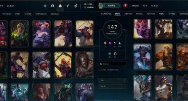 Lvl 445 - 147 Skins 56k essência - 1195 RP