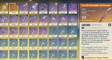 Conta Genshin AR30 + Raiden + Ayato + YaeMiko