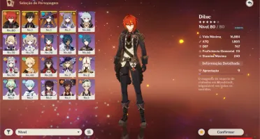 Genshin AR47 Diluc + ZhongLi + Mona + Keqing [NA] male