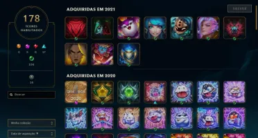 Conta league of legends lvl 354 137 champs 59 skins
