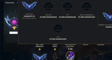 Diamante 3 com 95 Champs e 55 Skins ( JG / MID / ADC )