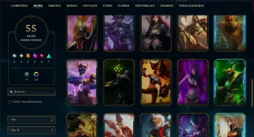 Diamante 3 com 95 Champs e 55 Skins ( JG / MID / ADC )