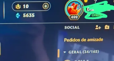 Conta lol com 352 skin 5 prestigio de 5 ultimamente e 9 pres