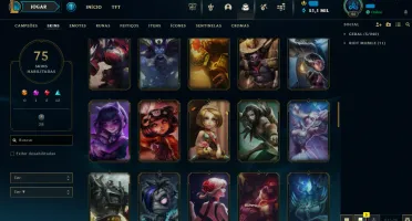 Conta LOL LVL 90 | 73 Campeões| 75 Skins |UNRANKED| 2013
