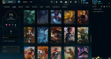 Conta LOL LVL 90 | 73 Campeões| 75 Skins |UNRANKED| 2013
