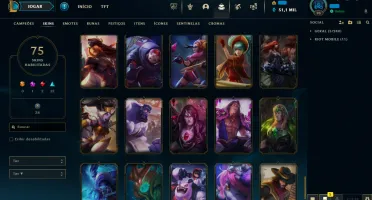 Conta LOL LVL 90 | 73 Campeões| 75 Skins |UNRANKED| 2013