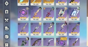 Xiao, childe, mona, Diluc. 3 armas t5
