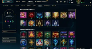 Conta league of legends platina 4, todos champs, 68 skins