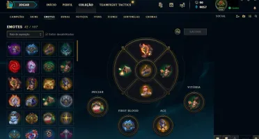 Conta league of legends platina 4, todos champs, 68 skins