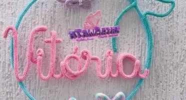 Guirlanda Sereia personalizado em Tricotin