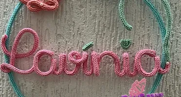 Guirlanda Sereia personalizado em Tricotin