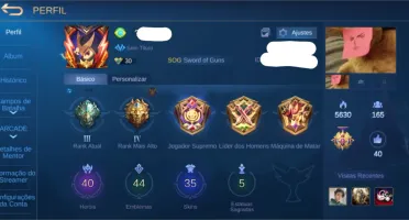 Conta Mobile legends mediana nv.30 baratin