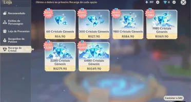 Account Genshin Impact 8 t5 and 4 weapons t5