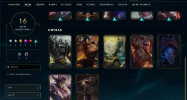 Ouro 1 com 75 Champs e 16 Skins