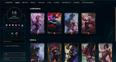 Ouro 1 com 75 Champs e 16 Skins