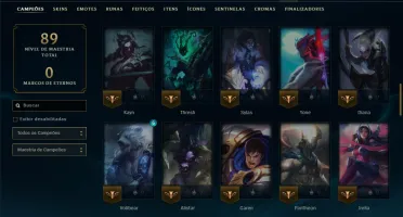 Ouro 1 com 75 Champs e 16 Skins