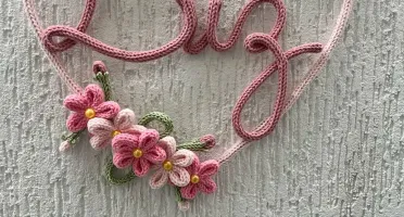 Guirlanda de Coração jardim personalizado em Tricotin