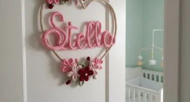 Guirlanda de Coração jardim personalizado em Tricotin