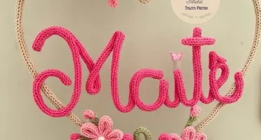 Guirlanda de Coração jardim personalizado em Tricotin