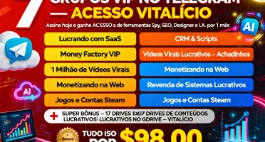 Mega Pack de Grupos Vip, comece a Lucrar Hoje mesmo!