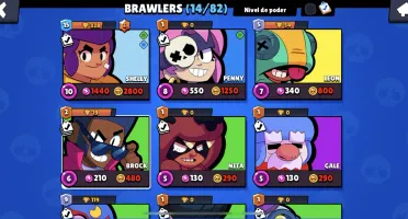 Conta brawl stars com leon gale Shelly hyper carga
