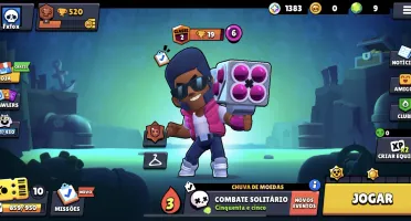 Conta brawl stars com leon gale Shelly hyper carga