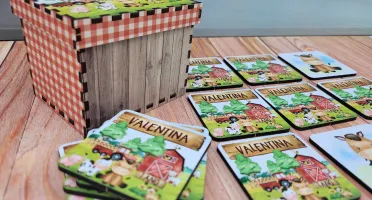 Jogo da Memória Fazendinha em MDF com 12 Pares