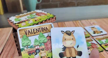 Jogo da Memória Fazendinha em MDF com 12 Pares