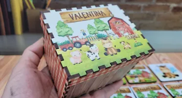 Jogo da Memória Fazendinha em MDF com 12 Pares