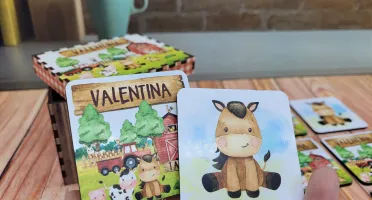 Jogo da Memória Fazendinha em MDF com 12 Pares