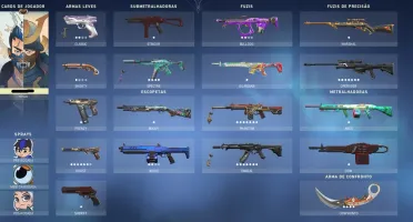 Conta de Valorant level 139 com varias skins.