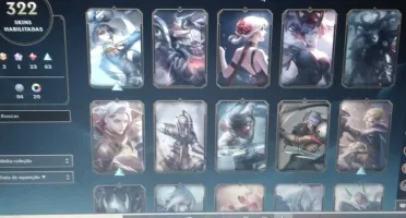 CONTA DE LOL MUITO TOP PLATINA 4 COM 322 SKINS
