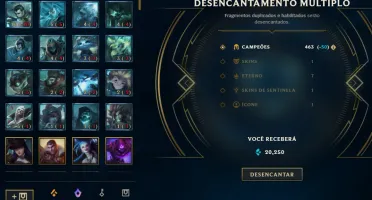 Conta league of legends/valorant/tft 1487 skins 2011 lvl 457