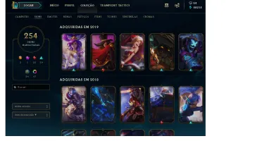 Conta Platina 4 (20 Vitorias), todos os champions, 254 skins